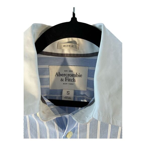 Abercrombie & Fitch Long Sleeve Button Up Men’s Sz S Striped Collared Muscle Fit - Picture 5 of 13
